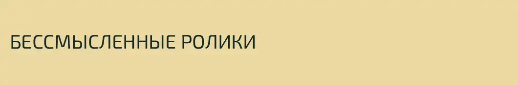 БЕССМЫСЛЕННЫЕ РОЛИКИ